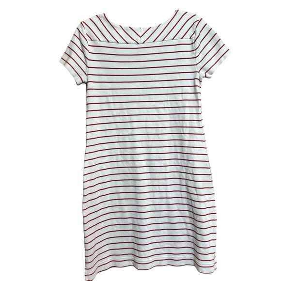 Talbots T Shirt Dress Womens Medium Multicolor Stripe Short Sleeve Stretch - Picture 6 of 9